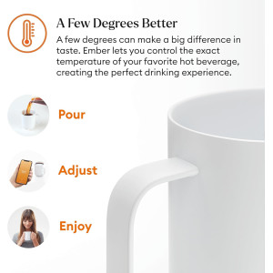 Ember Smart Mug 2 - 10 oz App-Controlled Heated Coffee Mug, White
