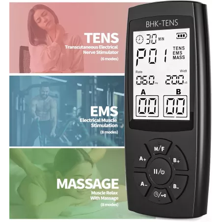 Stimulateur Musculaire TENS : Soulagement Douleur Dos, Nuque & Épaules - 22 Modes EMS