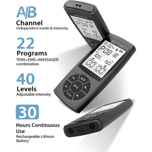 Appareil TENS 22 Modes - Soulagement Douleur Musculaire EMS
