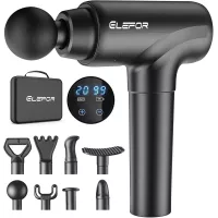 Pistolet de Massage Percussion: Soulagement Musculaire Profond, 8 Têtes, 20 Vitesses, Noir Mat