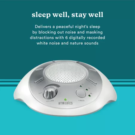 Homedics SoundSleep: Machine à Bruit Blanc Portable, 6 Sons Naturels pour un Sommeil Paisible