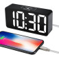DreamSky Small Digital Alarm Clock: Large Display, USB Charging, Adjustable Volume - Perfect for Bedroom!