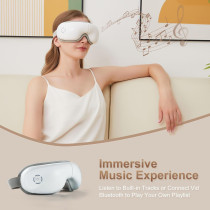 Heated Eye Massager with Bluetooth Music, 5 Modes & 180° Foldable Design