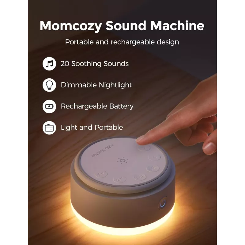 Momcozy Machine à Sons Bébé - 20 Sons Apaisants & Veilleuse