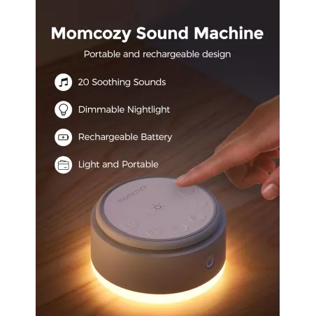 Momcozy Machine à Sons Bébé - 20 Sons Apaisants & Veilleuse