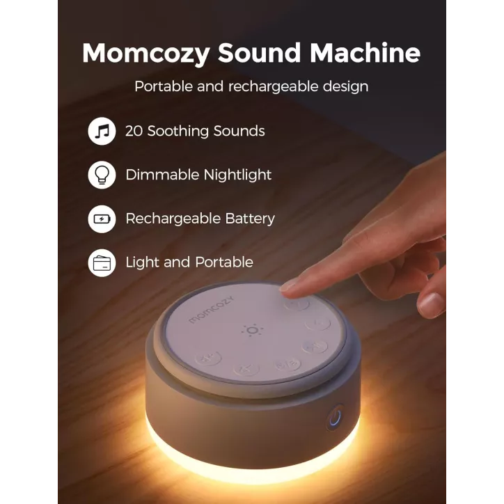 Momcozy Machine à Sons Bébé: 20 Sons, Veilleuse Tactile, Minuterie - Sommeil Paisible Garanti!