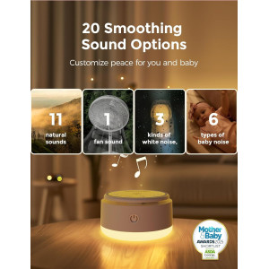 Momcozy Sound Machine for Baby – 20 Soothing Sounds & Warm Light