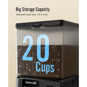 oneisall 5G WiFi Automatic Cat Feeder - 20 Cups, APP Control for 2 Cats