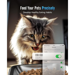 oneisall 5G WiFi Automatic Cat Feeder - 20 Cups, APP Control for 2 Cats