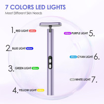 LED Face Wand Light - Red Light Therapy Facial & Neck Massager (Purple)