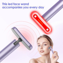 LED Face Wand Light - Red Light Therapy Facial & Neck Massager (Purple)