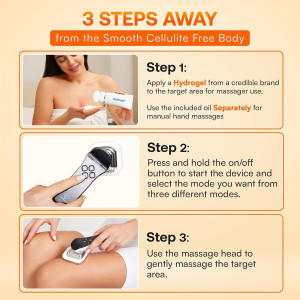 Cordless Cellulite Massager with Essential Oil Infused Anti-Cellulite Oil