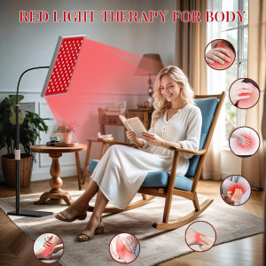 Red Light Therapy Panel with Stand - 660nm & 850nm LED for Face & Body