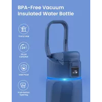 Bouteille deau intelligente BOOST 24oz: Hydratation suivie avec appli, acier inoxydable, bleu