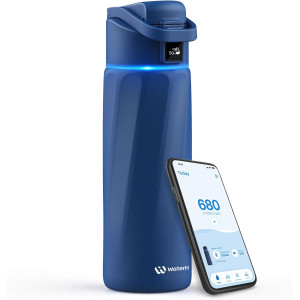 Smart 24oz BPA-Free Water Bottle with Drink Reminder & App - Blue
