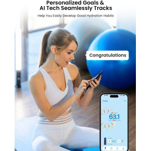 Smart 24oz BPA-Free Water Bottle with Drink Reminder & App - Blue