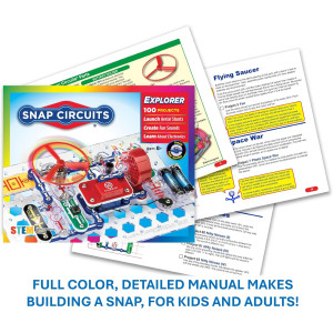 Snap Circuits Jr. SC-100: 100+ STEM Projects, 28 Parts, Kids 8+
