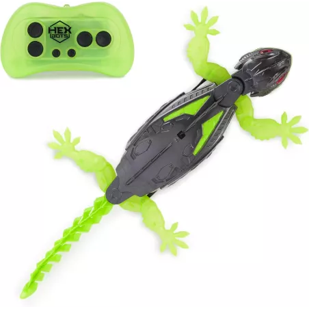 HEX BOTS Gecko Grimpeur: Robot Télécommandé Rechargeable - LAmi des Enfants (4+) pour des Farces Épiques!