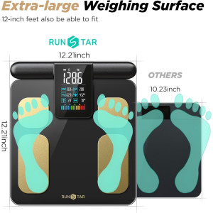 RunSTAR Smart Body Scale with 8 Electrodes – BMI & Fat % Measurement