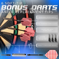 Franklin Sports Electronic Dart Board Set - Soft Tip, Digital Scoreboard