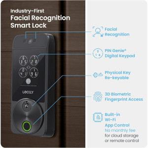 Lockly Visage Zeno Smart Lock: Facial Recognition & Wi-Fi Deadbolt