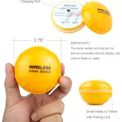 Détecteur de Poissons Portable Sans Fil avec Écran LCD Couleur