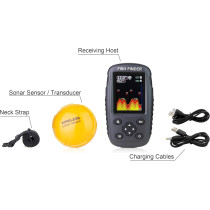 Portable Wireless Fish Finder with Sonar, Depth, Temp & Color LCD Display