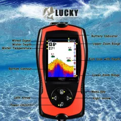 Détecteur de Poisson Portable LUCKY: Sonar Filaire, Écran Couleur, Idéal Kayak & Bateau!