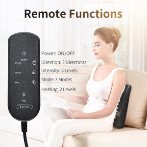Boriwat 3D Back Massager with Heat – Deep Tissue Pain Relief Pillow