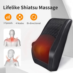 Boriwat 3D Back Massager with Heat – Deep Tissue Pain Relief Pillow