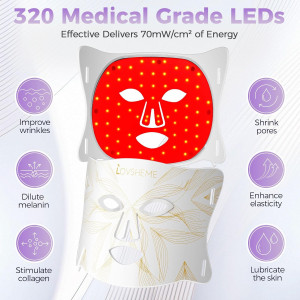 Masque LED Thérapie Rouge Visage - Anti-Acné, Rides, Peau