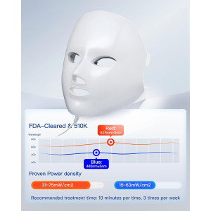 NEWKEY LED Face Mask Therapy for Wrinkles & Acne, 150 LEDs, Auto Off