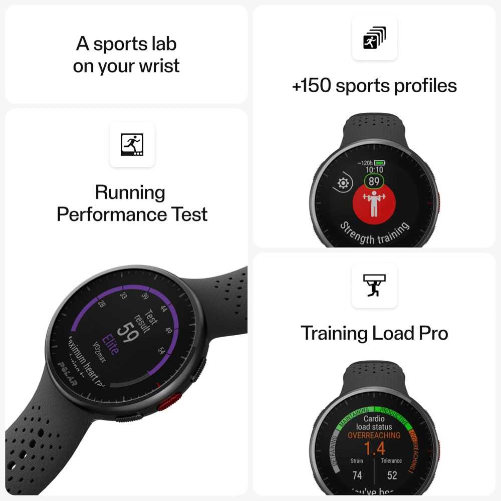 POLAR Pacer Pro GPS Fitness Tracker Smartwatch for Runners - Grey-Black
