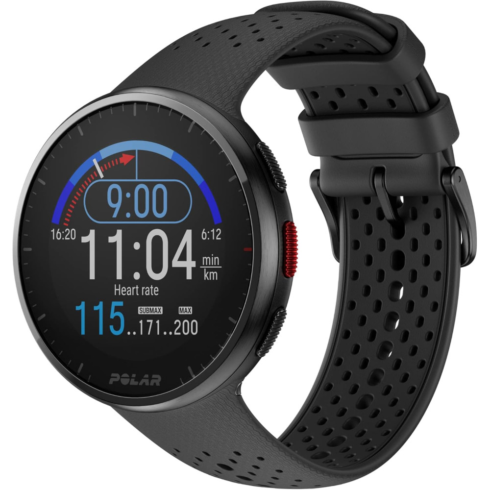 POLAR Pacer Pro GPS Fitness Tracker Smartwatch for Runners - Grey-Black