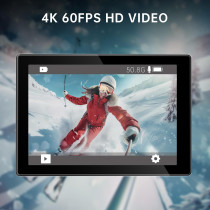 Caméra Action 4K60FPS 30MP Étanche 132FT avec Écran Tactile