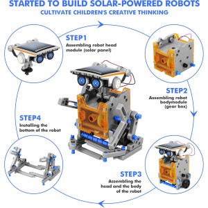 STEM 13-in-1 Solar Robot Kit for Kids Ages 8-12 | DIY Science Toy Gift
