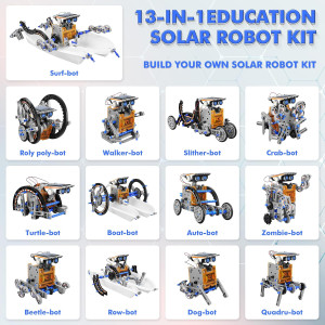 STEM 13-in-1 Solar Robot Kit for Kids Ages 8-12 | DIY Science Toy Gift
