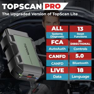 TOPDON TopScan Pro OBD2 Bluetooth Scanner for iOS & Android Cars 2024