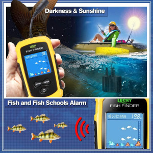 Détecteur de Poissons Portable LUCKY Kayak LCD Sonar FFC1108