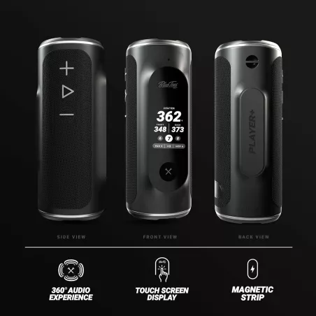 Blue Tees Golf GPS Speaker Écran Tactile 10h Batterie Noir