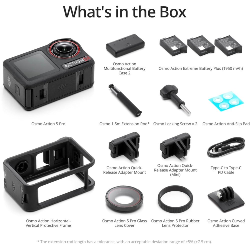 DJI Osmo Action 5 Pro Combo: 4K Camera, 12h Battery, Dual OLED Screens DJI Osmo Action 5 Pro Combo: 4K Camera, 12h Battery, Dual OLED Screens