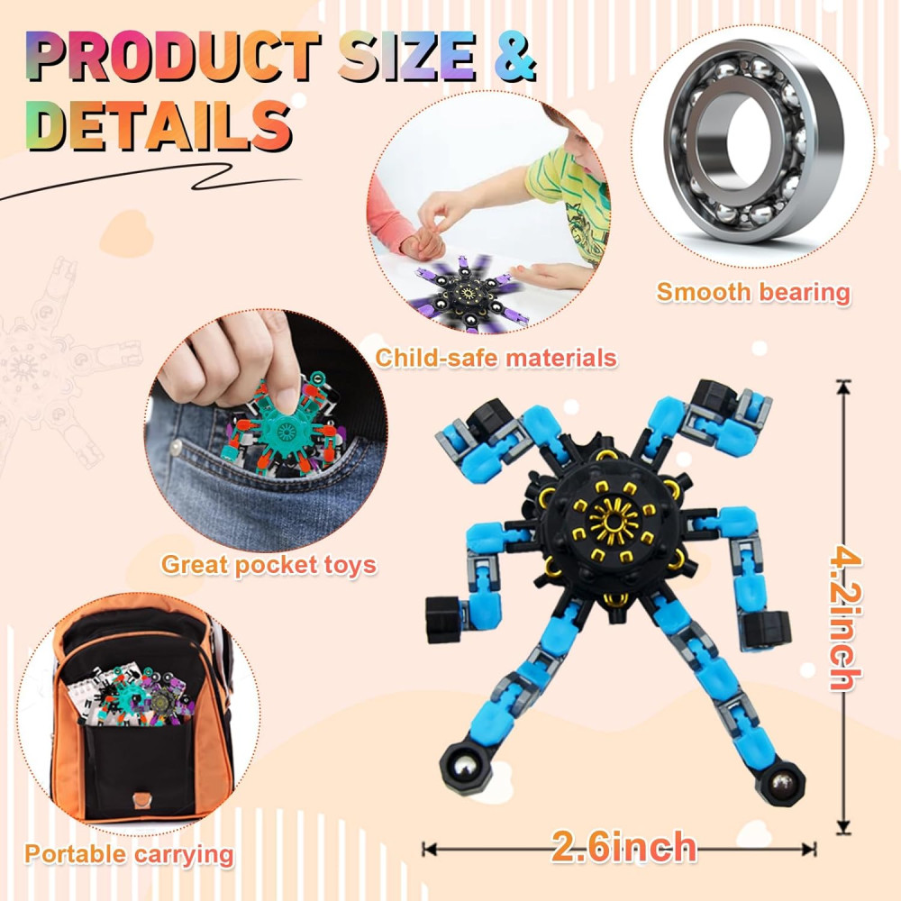 Fidget Spinners Transformables Pâques – Jouets Anti-Stress 9 pcs