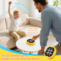 4-in-1 Electronic Tic Tac Toe Game - Portable Educational Travel Toy (Yellow)