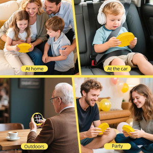 4-in-1 Electronic Tic Tac Toe Game - Portable Educational Travel Toy (Yellow)