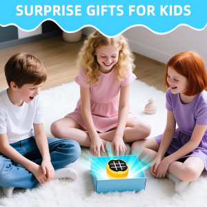 4-in-1 Electronic Tic Tac Toe Game - Portable Educational Travel Toy (Yellow)