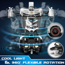 FDJ 1:18 Remote Control Transforming Police Car Robot Toy with Lights