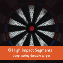 Fat Cat Mercury Electronic Dartboard with Cabinet, Dual Color Display & Dart Storage
