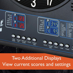 Fat Cat Mercury Electronic Dartboard with Cabinet, Dual Color Display & Dart Storage