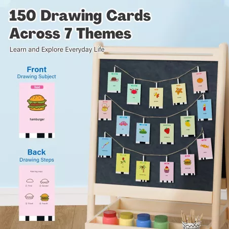 Robot Dessinateur Éducatif RIVGOT: 150 Cartes, Voix Interactive, Jouet Montessori 3-8 ans!