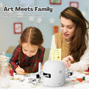 Drawing Robot for Kids with 150 Cards - Voice Interactive Montessori Toy